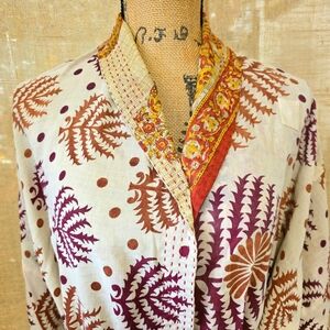 Bohemian Floral Upcycled Sari Robe